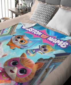 Happy Disney Junior SuperKitties Chibi Cute Fleece Blanket – Customize Blanket - Image 2