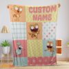 Happy Disney Kiff Chatterley & Barry Buns Pattern Blanket Fleece Customized Blanket