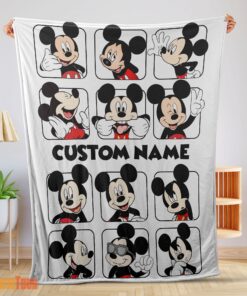 Happy Disney Mickey And Friends Mickey Mouse Moods Blanket – Customize Blanket