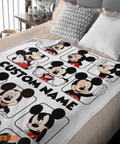 Happy Disney Mickey And Friends Mickey Mouse Moods Blanket – Customize Blanket - Image 2