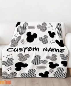 Happy Disney Mickey Logo Texture Blanket Fleece Customized Blanket - Image 2
