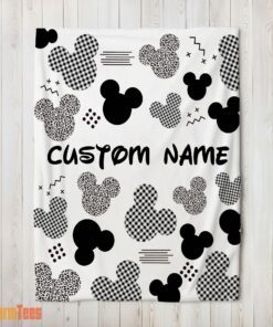 Happy Disney Mickey Logo Texture Blanket Fleece Customized Blanket