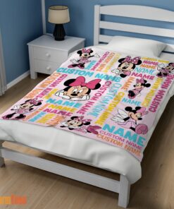 Happy Disney Minnie Mouse Blanket Fleece Customized Blanket - Image 3