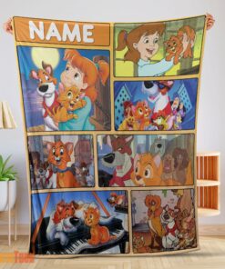 Happy Disney Oliver & Company Jenny Foxworth Oliver Dodger With Friends Blanket Fleece Customized Blanket