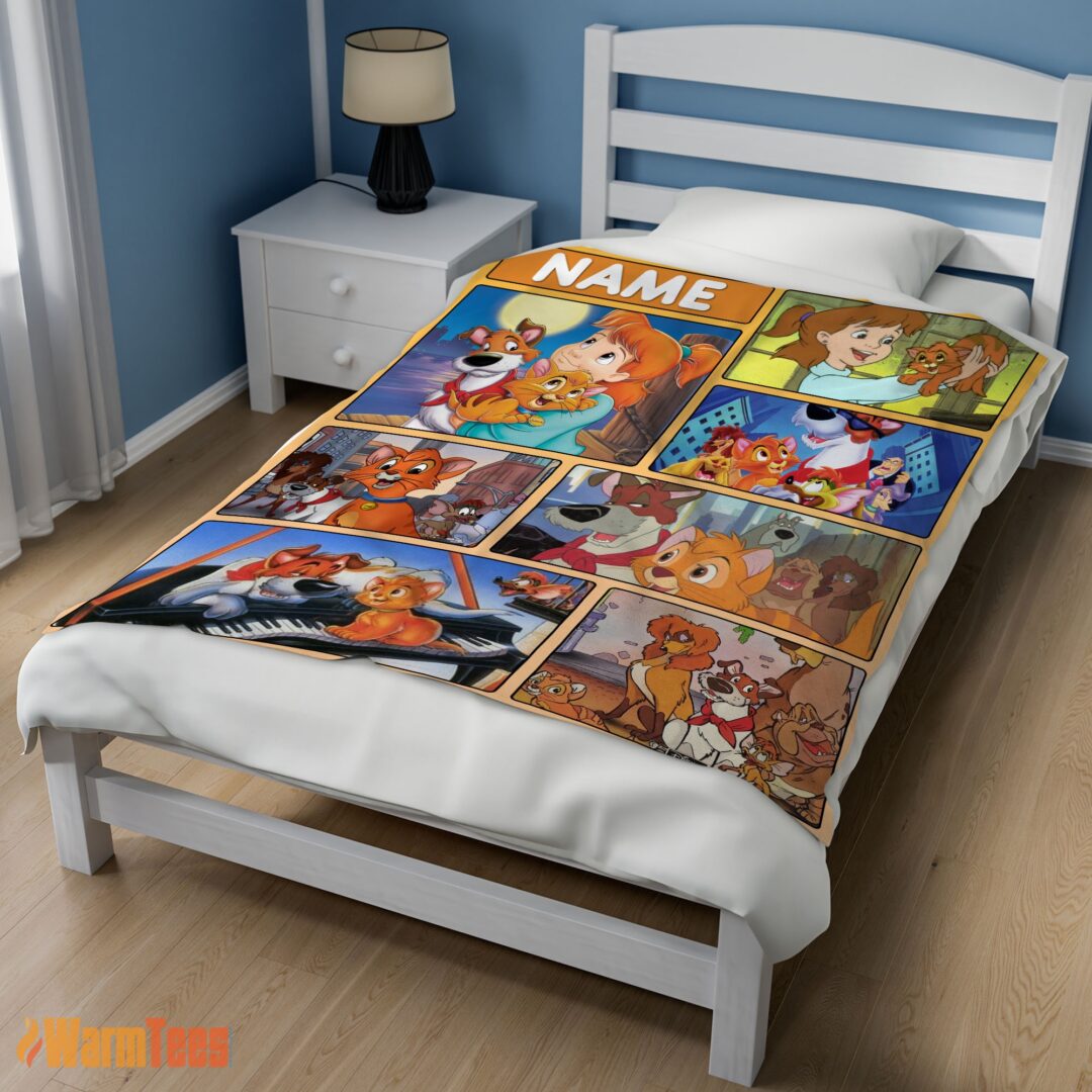 happy-disney-oliver-company-jenny-foxworth-oliver-dodger-with-friends-blanket-fleece-customized-blanket-mk-02 Happy Disney Oliver & Company Jenny Foxworth Oliver Dodger With Friends Blanket Fleece Customized Blanket - Image 3