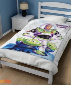 Happy Disney Pixar Buzz Lightyear And The Little Green Men Fleece Customized Blanket - Image 3