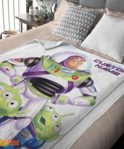 Happy Disney Pixar Buzz Lightyear And The Little Green Men Fleece Customized Blanket - Image 2