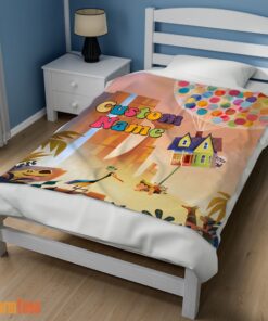 Happy Disney Pixar Up with our Balloons and Sky with House Movie Blanket – Customize Blanket - Image 3