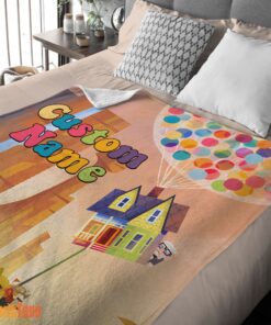 Happy Disney Pixar Up with our Balloons and Sky with House Movie Blanket – Customize Blanket - Image 2