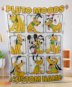 Happy Disney Pluto Dog And Friends Pluto Dog Moods Blanket – Customize Blanket