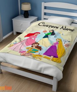 Happy Disney Princess Ariel Mulan Rapunzel Belle Princess Blanket Fleece Customized Blanket - Image 3