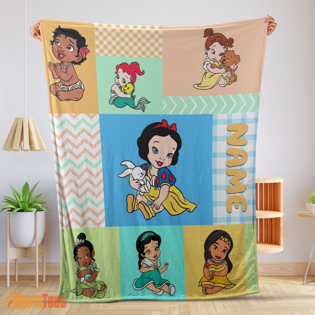 happy-disney-princess-baby-princess-blanket-fleece-customized-blanket-mk-01 Happy Disney Princess Baby Princess Blanket Fleece Customized Blanket