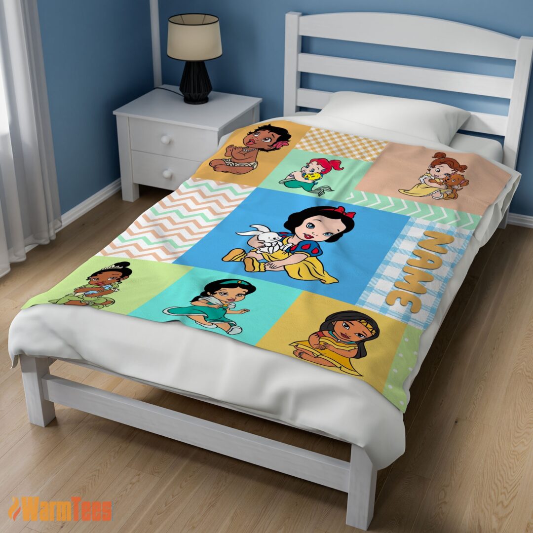 happy-disney-princess-baby-princess-blanket-fleece-customized-blanket-mk-02 Happy Disney Princess Baby Princess Blanket Fleece Customized Blanket - Image 3