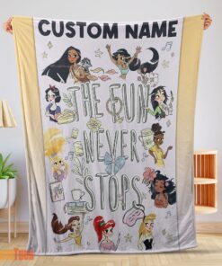 Happy Disney Princess The Fun Never Stops Blanket Fleece Customized Blanket