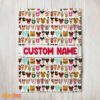 Happy Disney Snack Club Food Pattern Blanket Fleece Customized Blanket