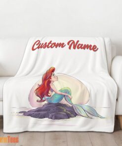 Happy Disney The Little Mermaid Delicate And Painterly Blanket Fleece Customized Blanket - Image 2