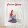 Happy Disney The Little Mermaid Delicate And Painterly Blanket Fleece Customized Blanket