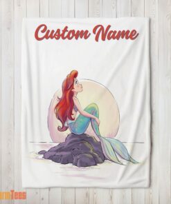 Happy Disney The Little Mermaid Delicate And Painterly Blanket Fleece Customized Blanket
