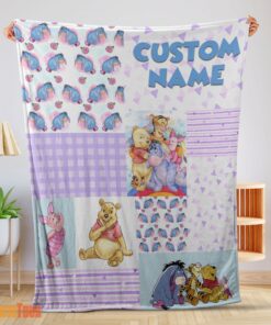 Happy Disney Winnie The Pooh Friends Collage Poster Blanket Fleece Customized Blanket