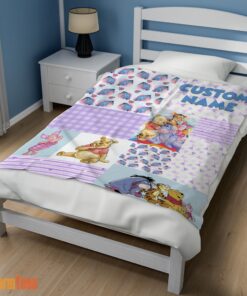 Happy Disney Winnie The Pooh Friends Collage Poster Blanket Fleece Customized Blanket - Image 3