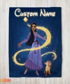 Happy Disney Wish Asha Princess Star Valentino Blanket Fleece Customized Blanket