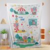 Happy Dumbo Personalized Minky Blanket Circus Elephant Nursery Blanket Fleece Customized Blanket