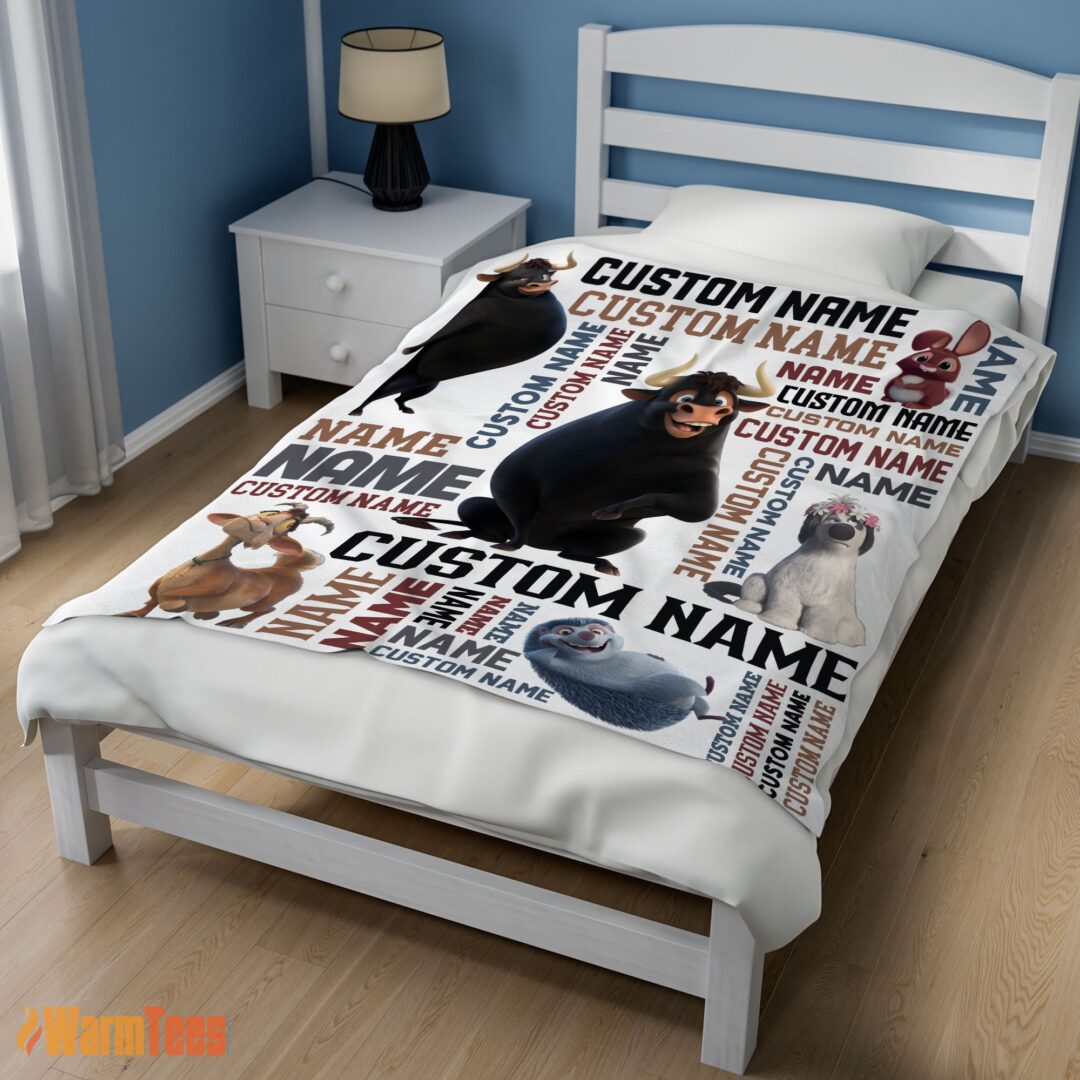 happy-ferdinand-the-bull-and-friends-blanket-fleece-customized-blanket-mk-02 Happy Ferdinand The Bull And Friends Blanket Fleece Customized Blanket - Image 3