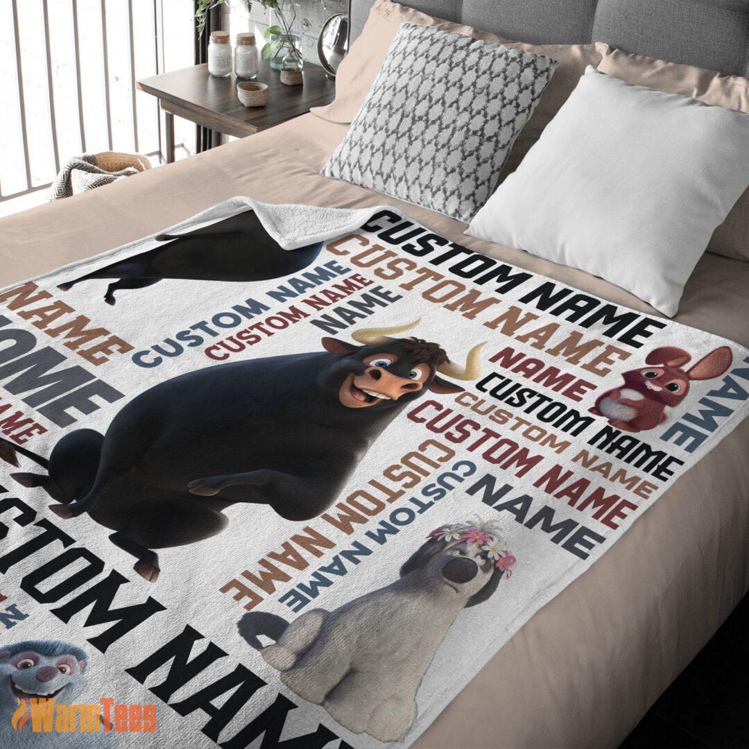 happy-ferdinand-the-bull-and-friends-blanket-fleece-customized-blanket-mk-03 Happy Ferdinand The Bull And Friends Blanket Fleece Customized Blanket - Image 2
