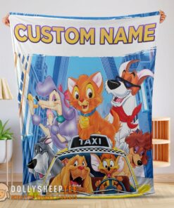 Happy Good Oliver & Company With Friends Drive Taxi Blanket Fleece Customized Blanket