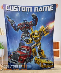 Happy Good Optimus Prime And Bumblebee Transformers Movie Blanket Customize Blanket