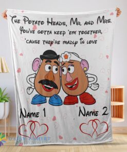 Happy Hot Pixar Toy Story Mr. Potato And Ms. Potato Blanket Fleece Customized Blanket