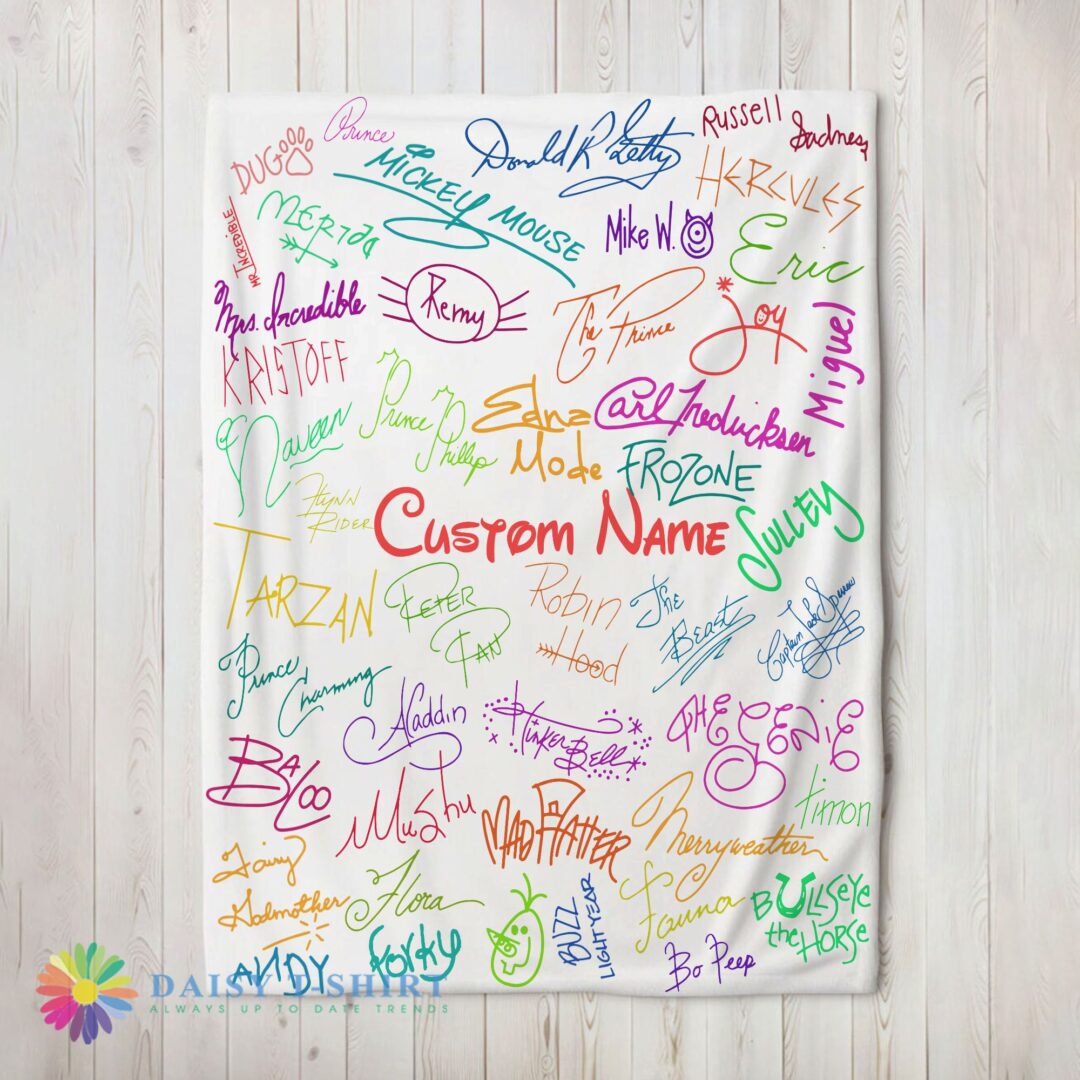Happy Hot Playful Hand Writing Typography Vibrant Name Blanket Fleece Customized Blanket-mk-01 (2)