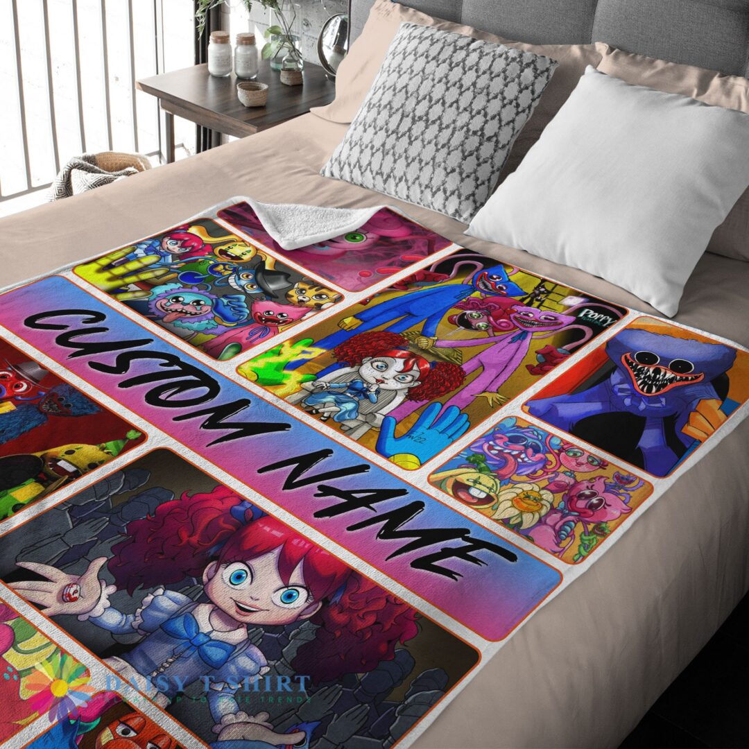 Happy Hot Poppy Playtime Miss Poppy With Friends Horror Blanket Fleece Customized Blanket-mk-01 (3)