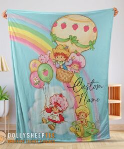 Happy Hot Strawberry Shortcake Cartoon With Friends Blanket Customize Blanket