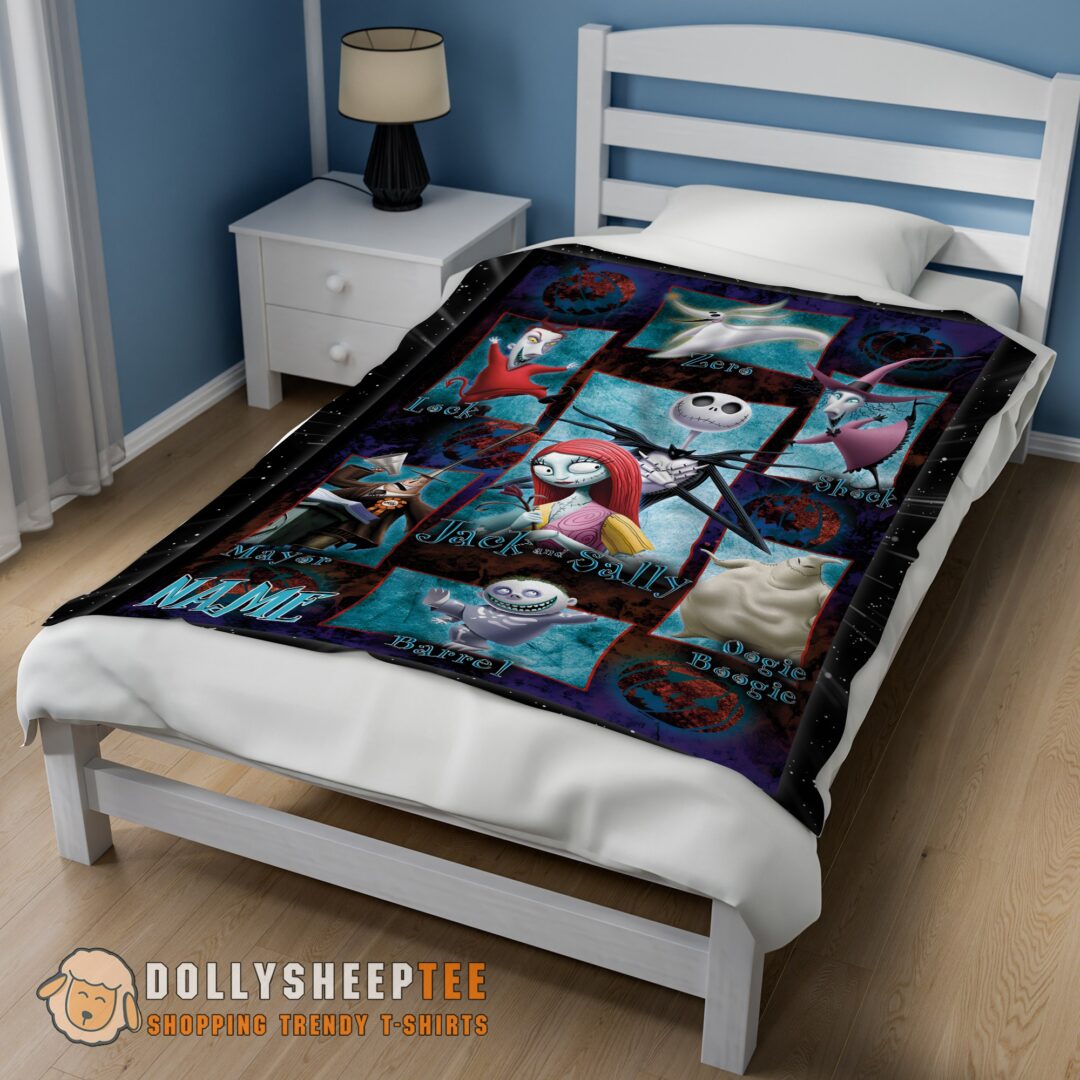 Happy Hot The Nightmare Before Christmas Jack Skellington Family Halloween Customized Blanket-mk-01 (2)