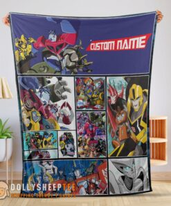 Happy Hot Transformers Animated Characters Blanket Fleece Customized Blanket