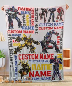 Happy Hot Transformers Optimus Prime & Bumblebee Blanket Fleece Customized Blanket