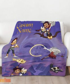 Happy Luz Noceda With King And Eda Clawthorne The Owl House Blanket Fleece Customized Blanket - Image 2