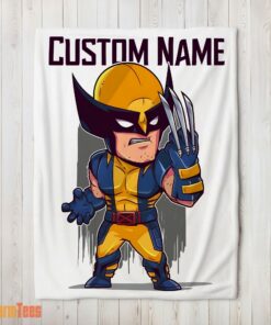 Happy Marvel Chibi Wolverine Blanket Fleece Customized Blanket
