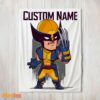 Happy Marvel Chibi Wolverine Blanket Fleece Customized Blanket