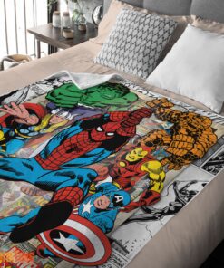Happy Marvel Comics Superhero Blanket Fleece Customized Blanket - Image 2