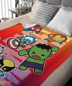 Happy Marvel SuperHero Avengers Skull Friends Birthday Cute Blanket Fleece Customized Blanket - Image 2