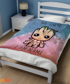 Happy Marvel SuperHero Baby Groot and Friends Birthday Cute Blanket Fleece Customized Blanket - Image 3