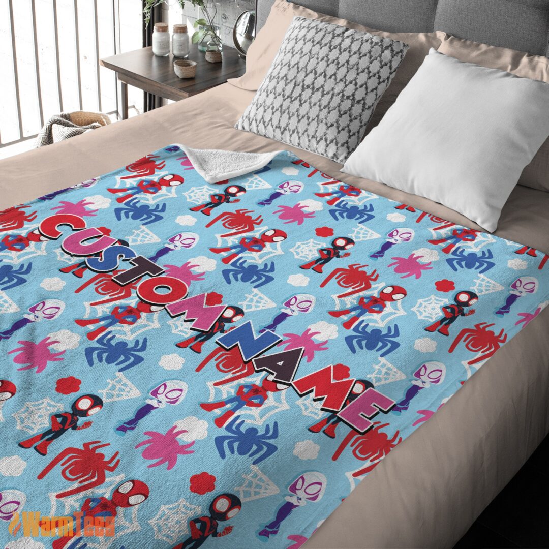 happy-marvel-superhero-spidey-and-his-amazing-friends-birthday-cute-blanket-fleece-customized-blanket-mk-03 Happy Marvel Superhero Spidey and His Amazing Friends Birthday Cute Blanket Fleece Customized Blanket - Image 2