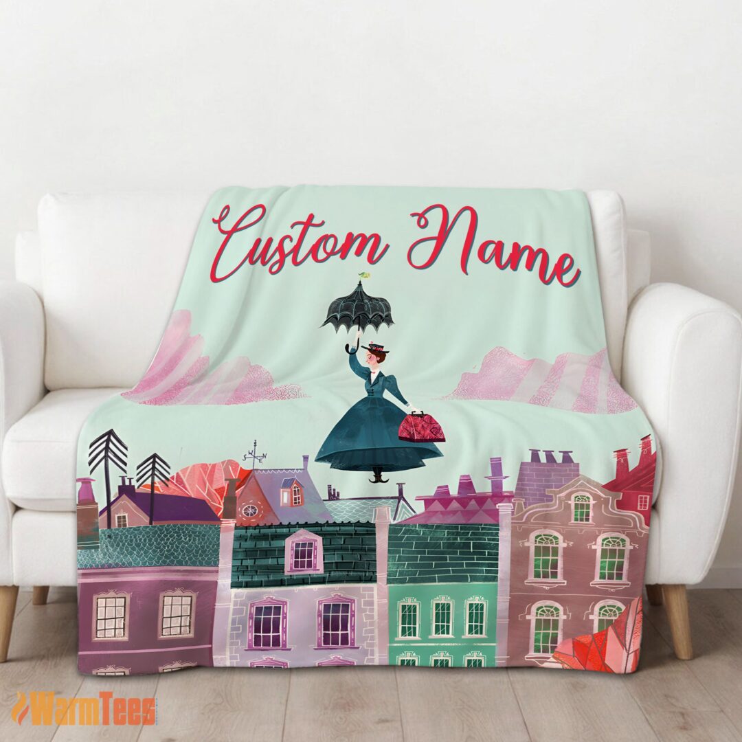 happy-mary-poppins-film-classic-movie-blanket-fleece-customized-blanket-mk-01 Happy Mary Poppins Film Classic Movie Blanket Fleece Customized Blanket - Image 2