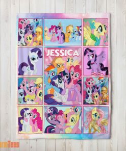 Happy My Little Pony Characters Friendship Is Magic Collage Blanket Fleece Customized Blanket
