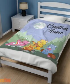 Happy Nelvana The Care Bears Family Camping Fleece Blanket – Customize Blanket - Image 3