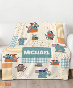 Happy Nice Ratatouille Tutter Mood Patchwork Blanket Fleece Customized Blanket - Image 2