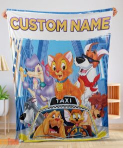 Happy Oliver & Company With Friends Drive Taxi Blanket Fleece Customized Blanket