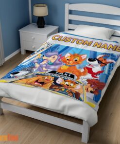 Happy Oliver & Company With Friends Drive Taxi Blanket Fleece Customized Blanket - Image 3